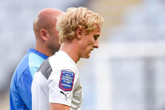 Malmö FFs Franz Brorsson före fotbollsmatchen i kvalet