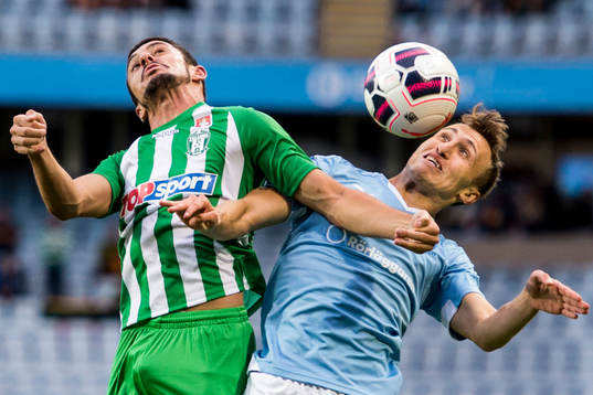 Zalgiris Jorge Chula i nickduell med Malmö FFs Magnus