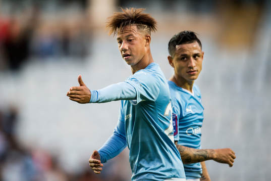 Malmö FFs Tobias Sana och Victor Yoshimar Yotun Flores