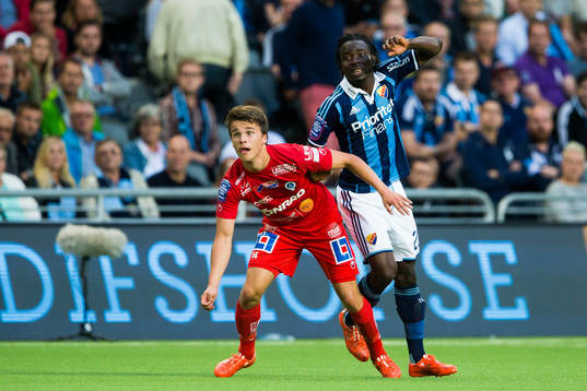 Åtvidabergs Simon Skrabb och Sam Johnson