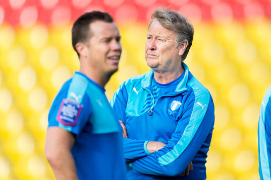 Malmö FFs tränare Åge Hareide och sportchef Daniel