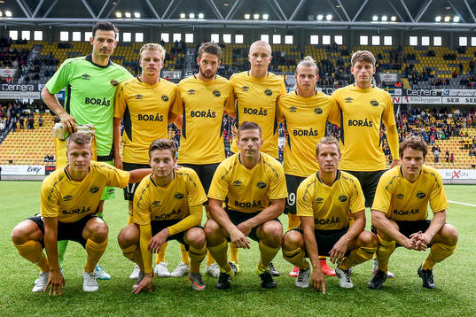 Elfsborgs startelva före en fotbollsmatch i Europa League