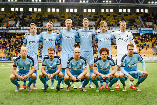 Randers startelva före en fotbollsmatch i Europa League