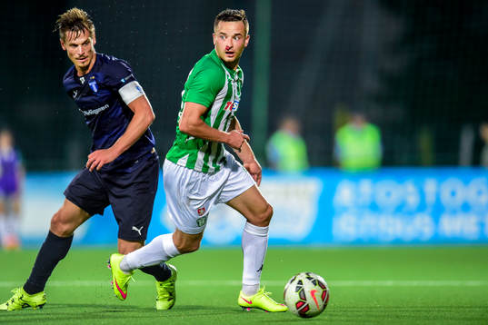 Malmö FFs Markus Rosenberg och Zalgiris Vytautas Luksa