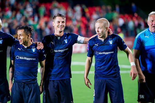Malmö FFs Markus Rosenberg och Anton Tinnerholm firar