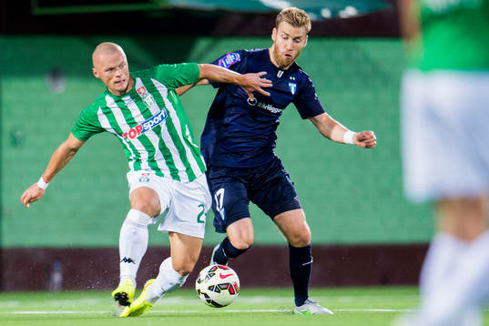 Zalgiris Darvydas Sernas och Malmö FFs Rasmus Bengtsson