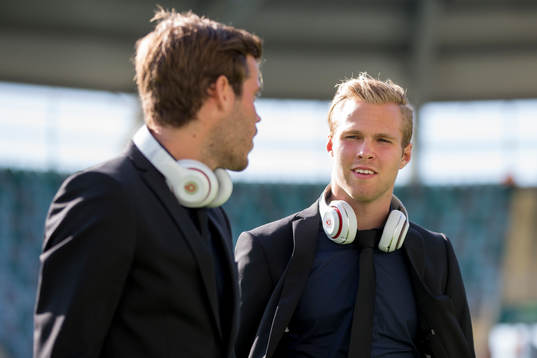 IFK Göteborgs Emil Salomonsson och Gustav Engvall innan