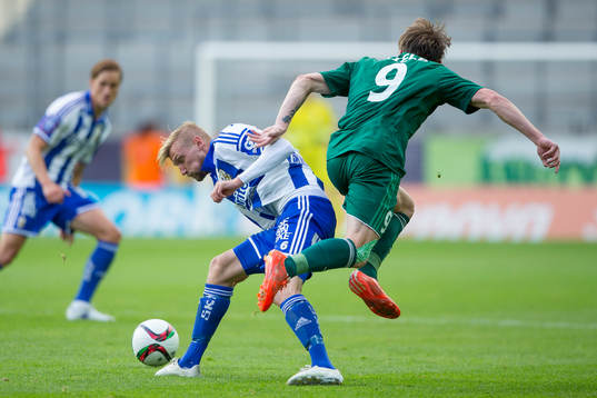 IFK Göteborgs Sebastian Eriksson mot Slask Wroclaws Jacek