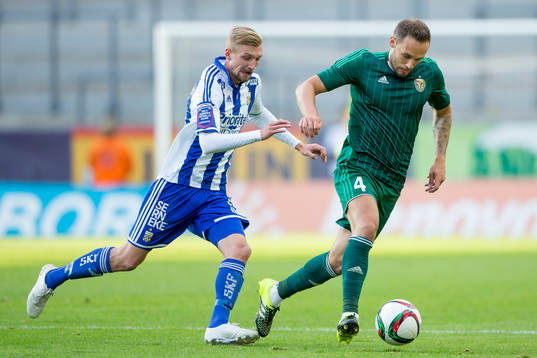 IFK Göteborgs Sebastian Eriksson mot Slask Wroclaws Tom