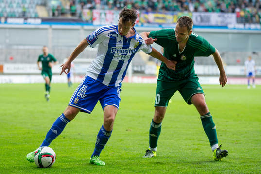 IFK Göteborgs Martin Smedberg-Dalence mot Slask Wroclaws