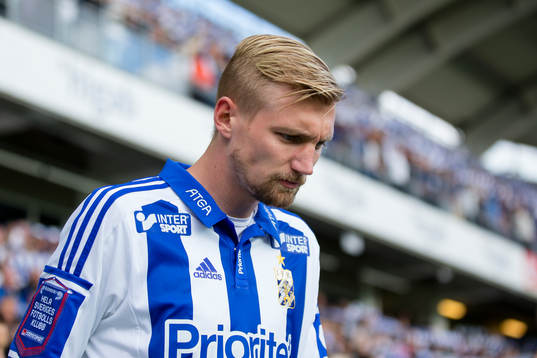 IFK Göteborgs Sebastian Eriksson innan fotbollsmatchen i
