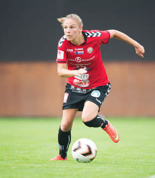 Kristianstads Therese Ivarsson i matchen i damallsvenskan