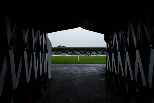 Spelartunneln in till Bravida Arena innan fotbollsmatchen i
