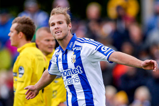 IFK Göteborgs Gustav Engvall reagerar