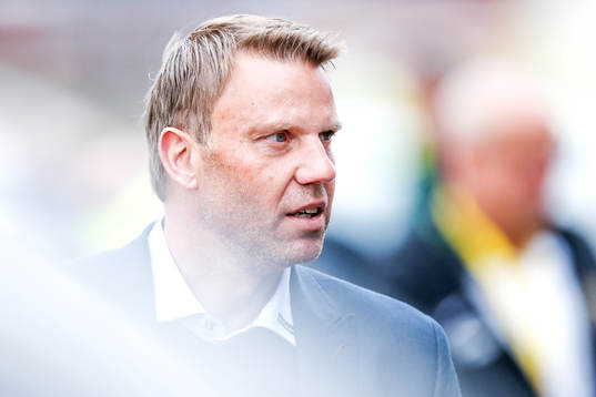 Falkenbergs tränare Hans Eklund före fotbollsmatchen i