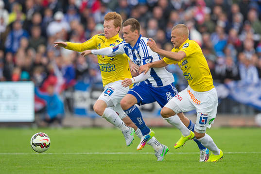 Falkenbergs Dan Keat och Göteborgs Jakob Ankersen och