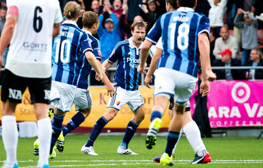 Djurgårdens Jesper Arvidsson jublar