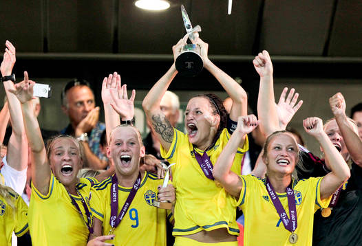 Det svenska laget jublar