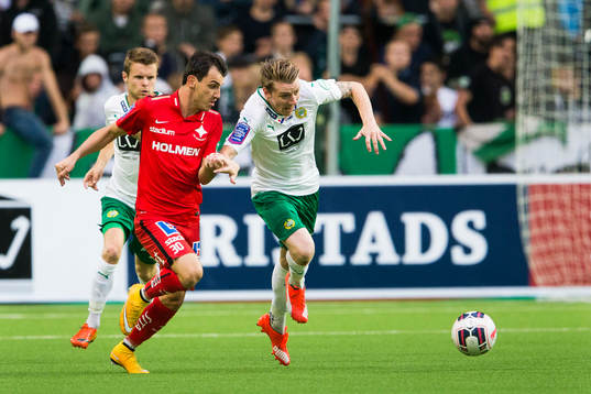 Norrköpings Nikola Tkalcic och Hammarbys Birkir Már