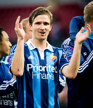 Matchens enda målskytt Djurgårdens Jesper Arvidsson