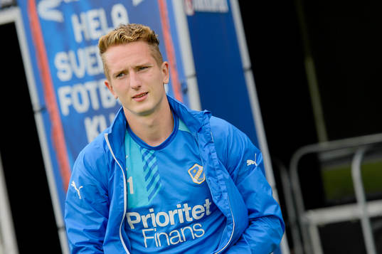 Halmstads Andreas Bengtsson före en fotbollsmatch i
