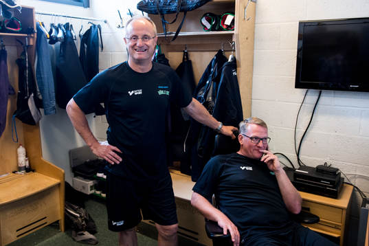 Rögles tränare Anders Eldebrink och Magnus Bogren