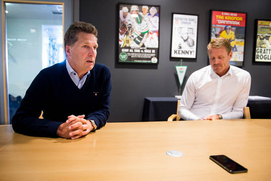 Rögle ordförande Håkan Eriksson och nya klubbdirektören