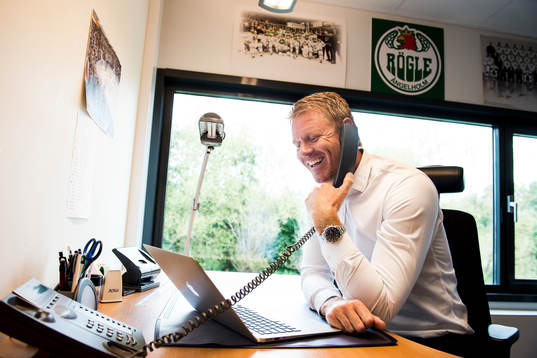 Rögles nya klubbdirektör Marcus Thuresson pratar i