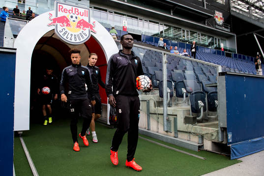 Malmö FFs Tobias Sana, Pawel Cibicki och Enock Kofi Adu