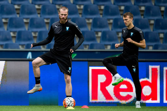Malmö FFs Jo Inge Berget och Magnus Wolff Eikrem