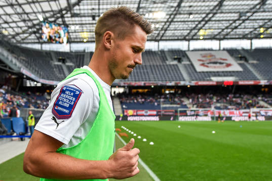 Malmö FFs Markus Rosenberg före fotbollsmatchen mellan