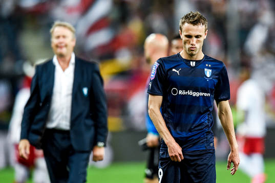 Malmö FFs tränare Åge Hareide och Magnus Wolff Eikrem