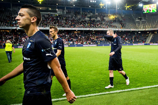 Malmö FFs Nikola Djurjic, Magnus Wolff Eikrem och Jo Inge