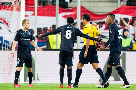 Malmö FFs Oscar Lewicki, Enock Kofi Adu och Felipe