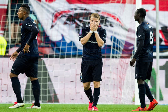 Malmö FFs Felipe Carvalho, Oscar Lewicki och Enock Kofi