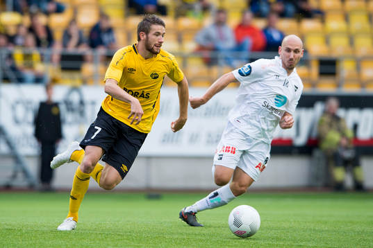 Elfsborgs Marcus Rohdén och Odds Jone Samuelsen