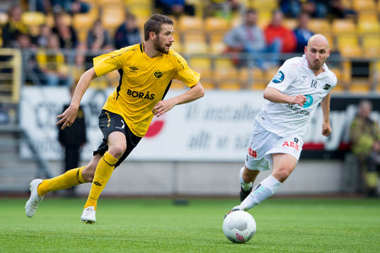 Elfsborgs Marcus Rohdén och Odds Jone Samuelsen
