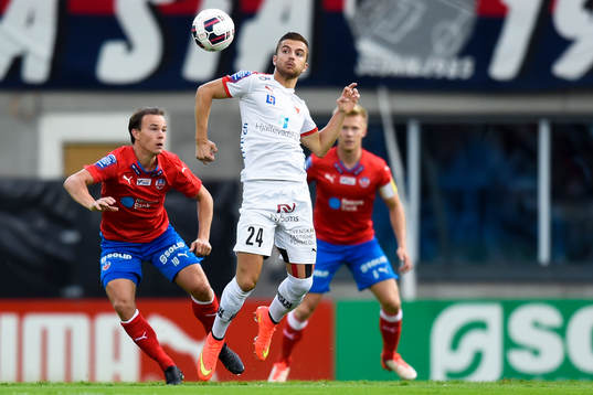 Helsingborgs Anton Wede och Kalmars Filip Sachpekidis