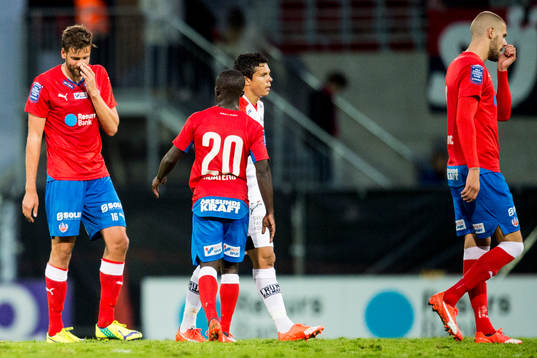 Helsingborgs Mikael Dahlberg, Emmanuel Boateng och Robin