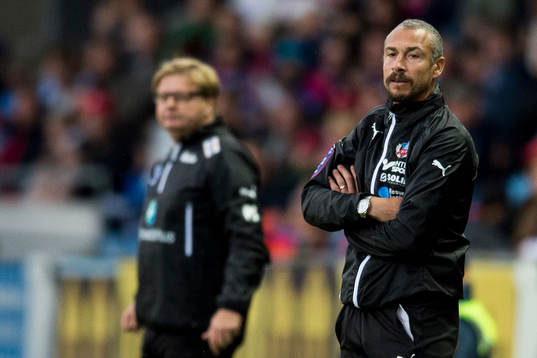 Kalmars tränare Peter Swärdh och Helsingborgs manager