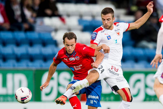 Helsingborgs Anton Wede och Kalmars Filip Sachpekidis