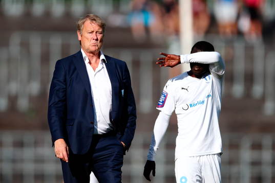 Malmö FFs tränare Åge Hareide och Enoch Kofi Adu