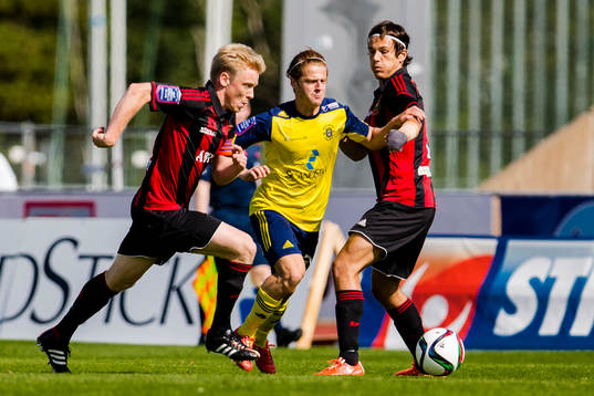 Brommapojkarnas Carl Starfelt och Stefano Vecchia Holmquist