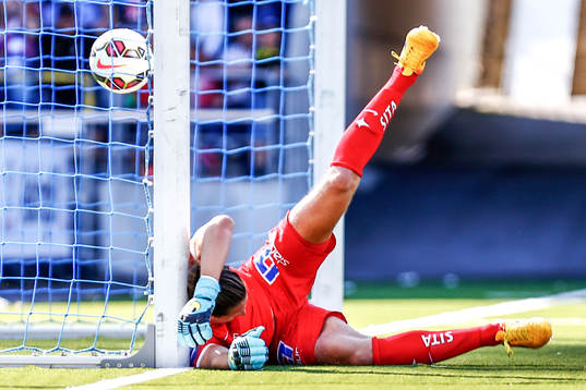 Norrköpings målvakt David Mitov Nilsson deppar