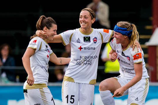 FC Rosengårds Ramona Bachman, Therese Sjögran och Kirsten