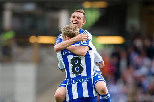 IFK Göteborgs Jakob Ankersen jublar ihop med Sören Rieks