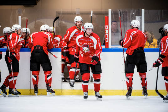 Ishockeylaget Malmö Redhawks första träning på is för