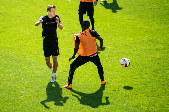 Malmö FFs Magnus Wolff Eikrem och Enock Kofi Adu