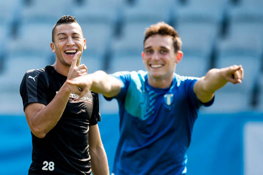 Malmö FFs Nikola Djurjic och fystränare Ben Rosen