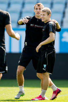 Malmö FFs Magnus Wolff Eikrem och Oscar Lewicki